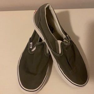 Gray Vans slip ons